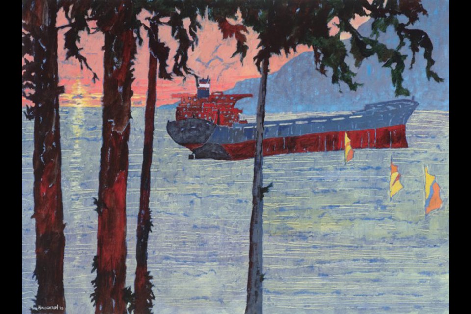 David A. Haughton's Ships with Windsurfers  LXVI is part of The Inlet, a new exhibition at Visual Space Gallery in Vancouver opening Sept. 14.