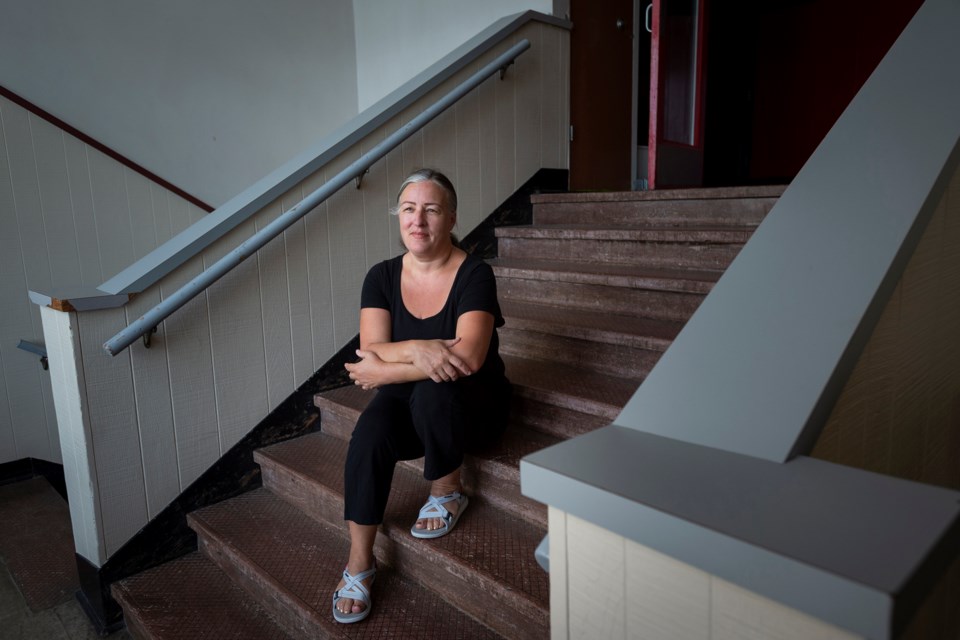 Jessica Schneider, executive director of the Massey Theatre, in the space that will become the Eighth & Eight arts centre.