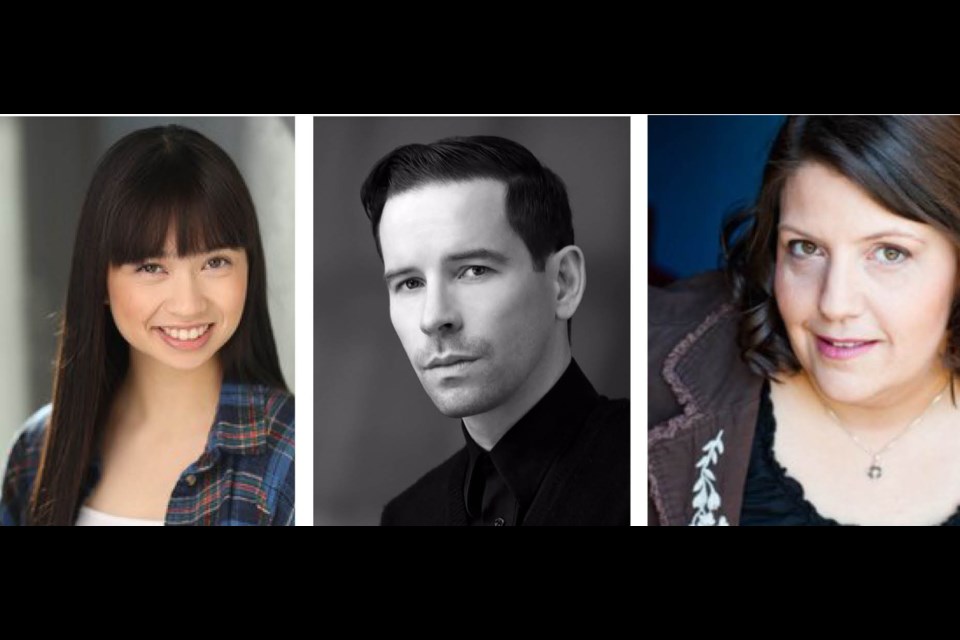 New Westminster performers (from left) Scotia Browner, Stephen O'Shea and Kerri Norris are all in the news this week.