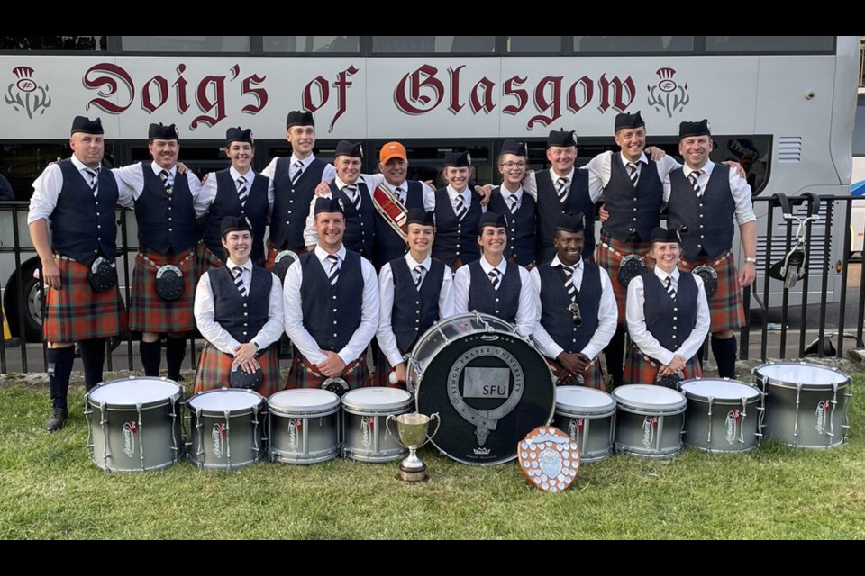 The SFU Pipe Band captured sixth place at the World Pipe Band Championships in Glasgow, Scotland, and its drum corps was crowned world champion.