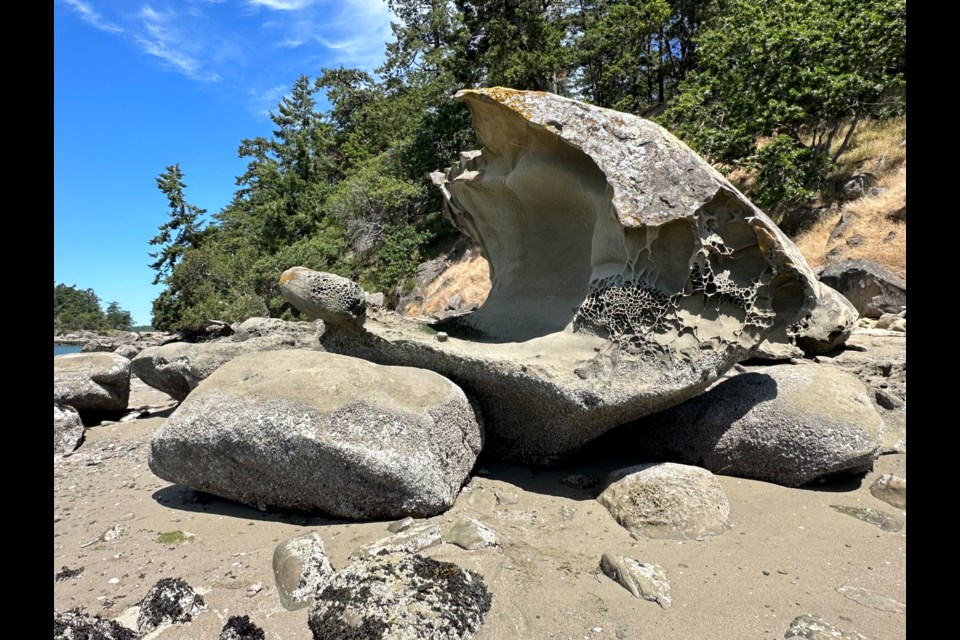 Spiritual place: Tafoni: Coastal Influence explores the unique rock formations of B.C.'s Gulf Islands in photography, ceramics, sculpture, photography, painting, collage and mixed media.