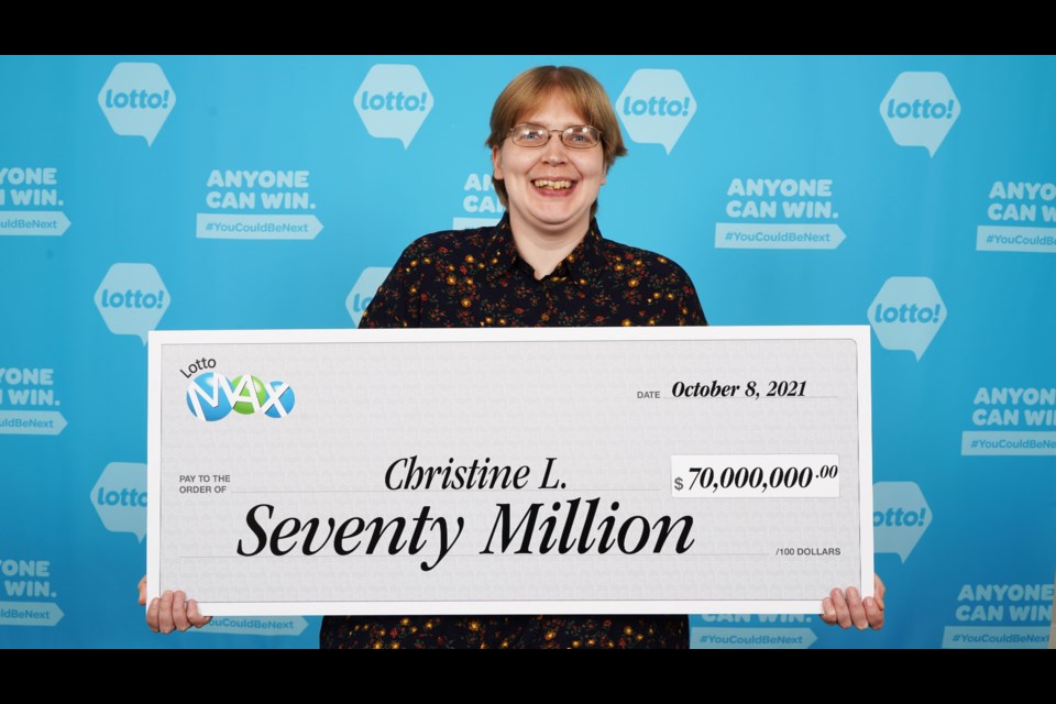 Christine Lauzon of Burnaby just claimed her $70-million prize from the Sept. 28 Lotto Max draw.                           