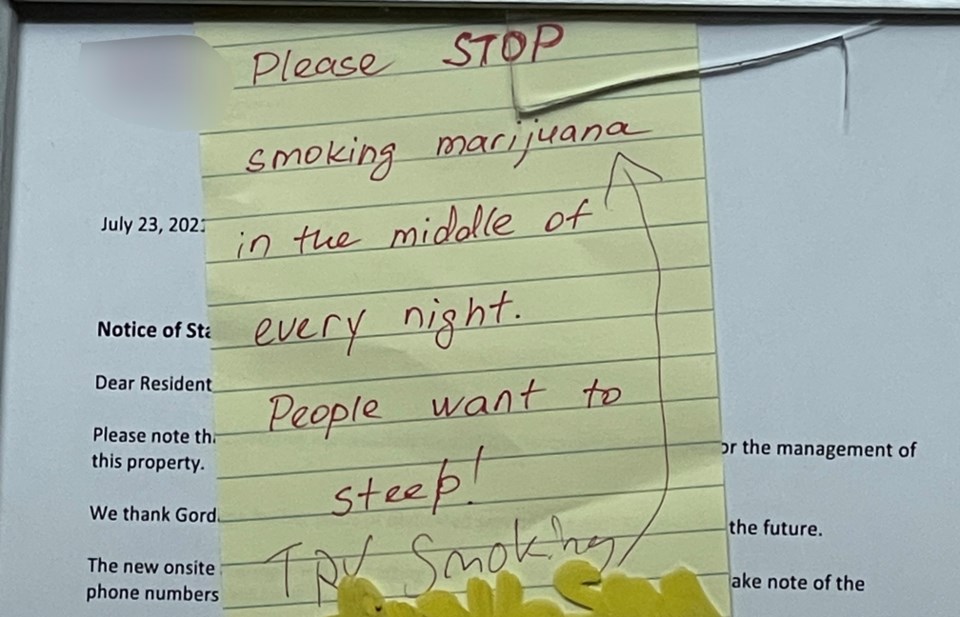 smoking pot note