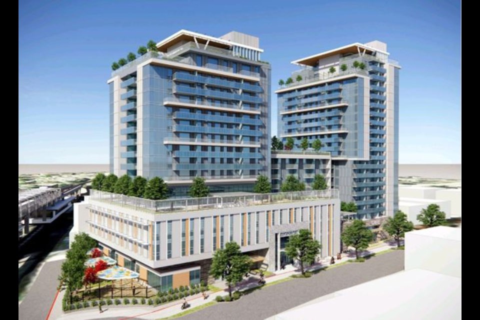 A rendering of a development proposal by the BCGEU.