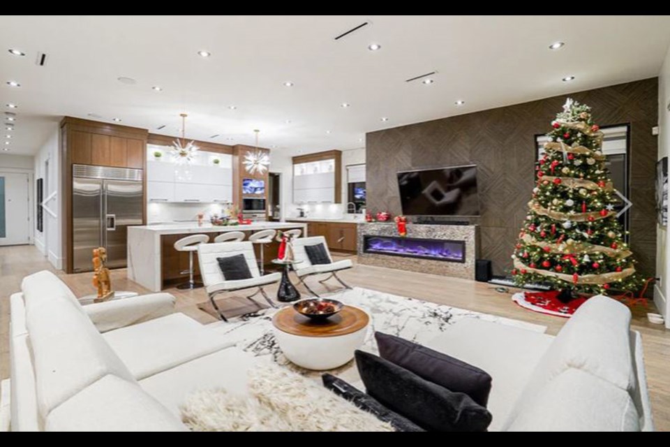It’s a six-bedroom, eight-bath house at 6308 Buckingham Dr. – pretty much the most expensive neighbourhood in Burnaby. With 6,300 square feet of space, the house is just three years old.