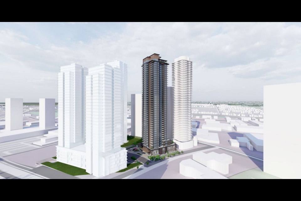 A rendering of a tower part of the Bassano master plan in Burnaby's Brentwood Town Centre.