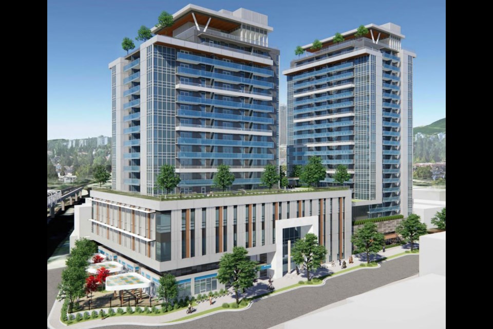 The updated renderings of the BCGEU rental housing project in Burnaby after market conditions force a design change.