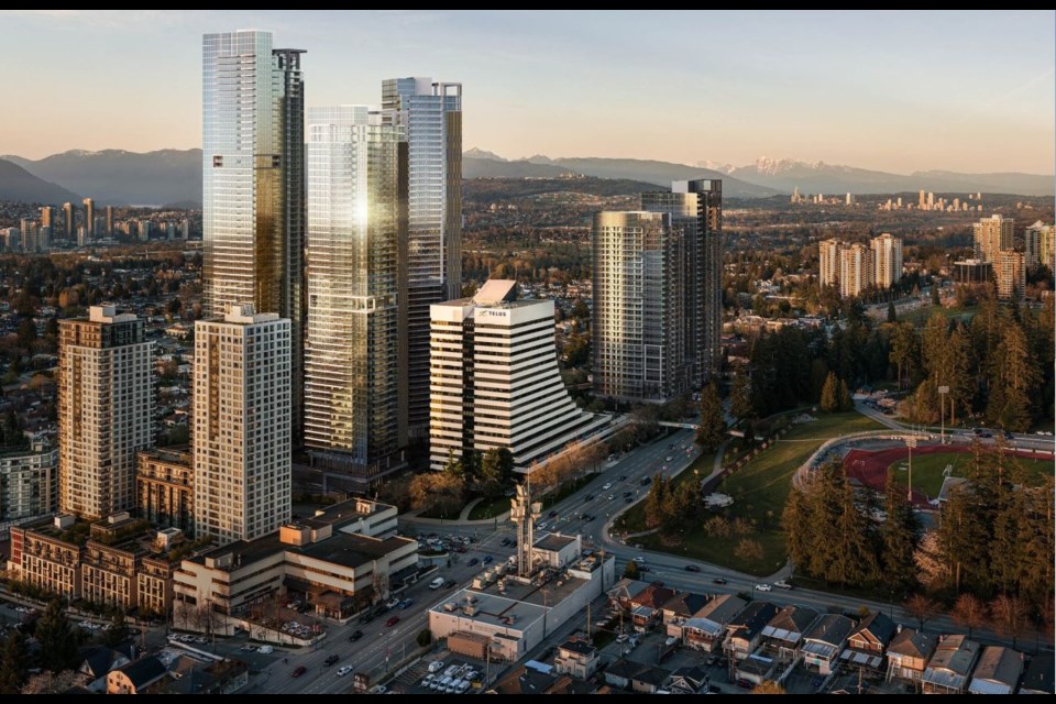The proposed master plan Central Park Commons at the Telus Boot site in Burnaby.