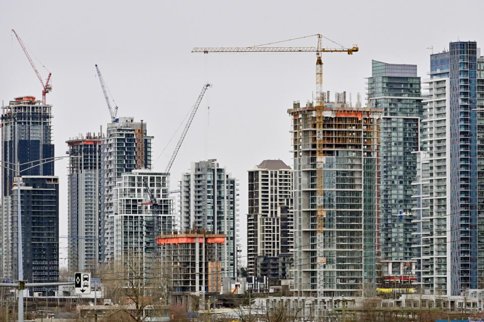 Burnaby towers under construction in Brentwood.