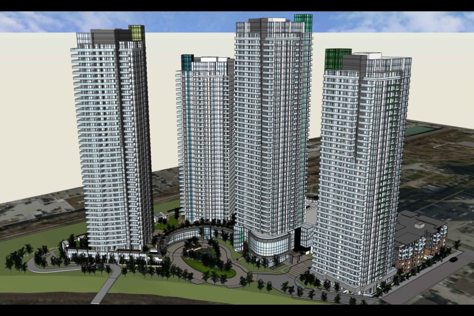 A five-building development called Emerald Place is proposed for 2300 Madison Ave. in Burnaby.