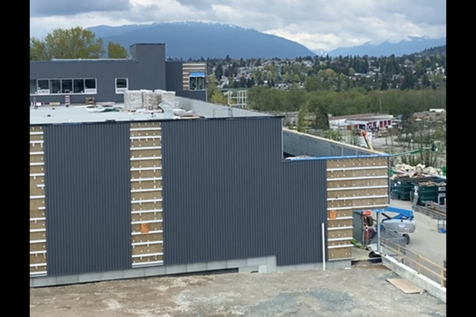 Construction continues on the City of Burnaby's new works yard on Laurel Street.