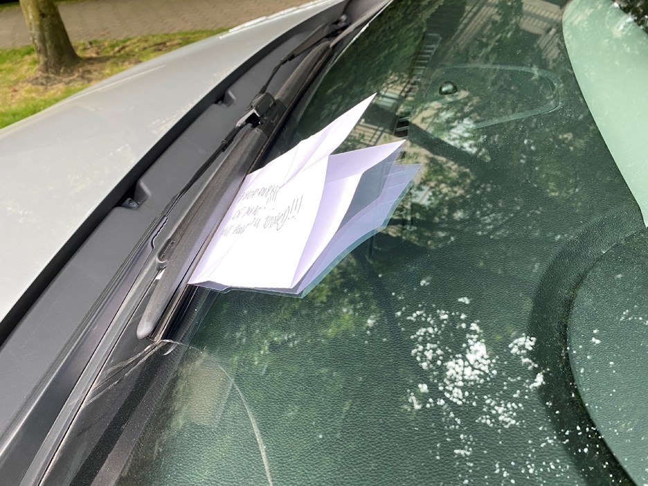 letter windshield parking