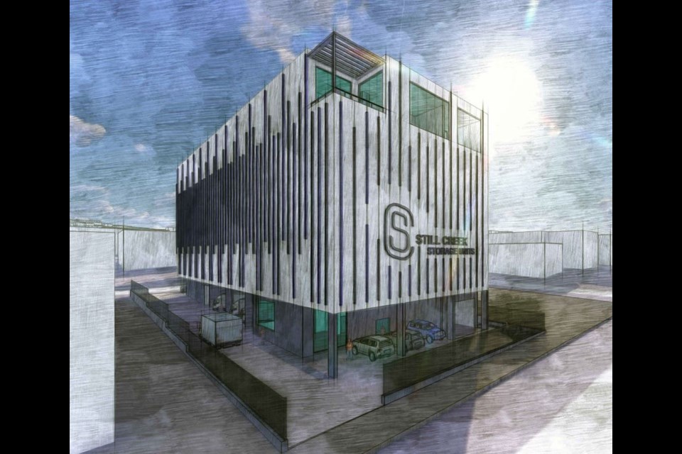 A rendering of the proposed self-storage facility in Burnaby at 3945 Myrtle St.