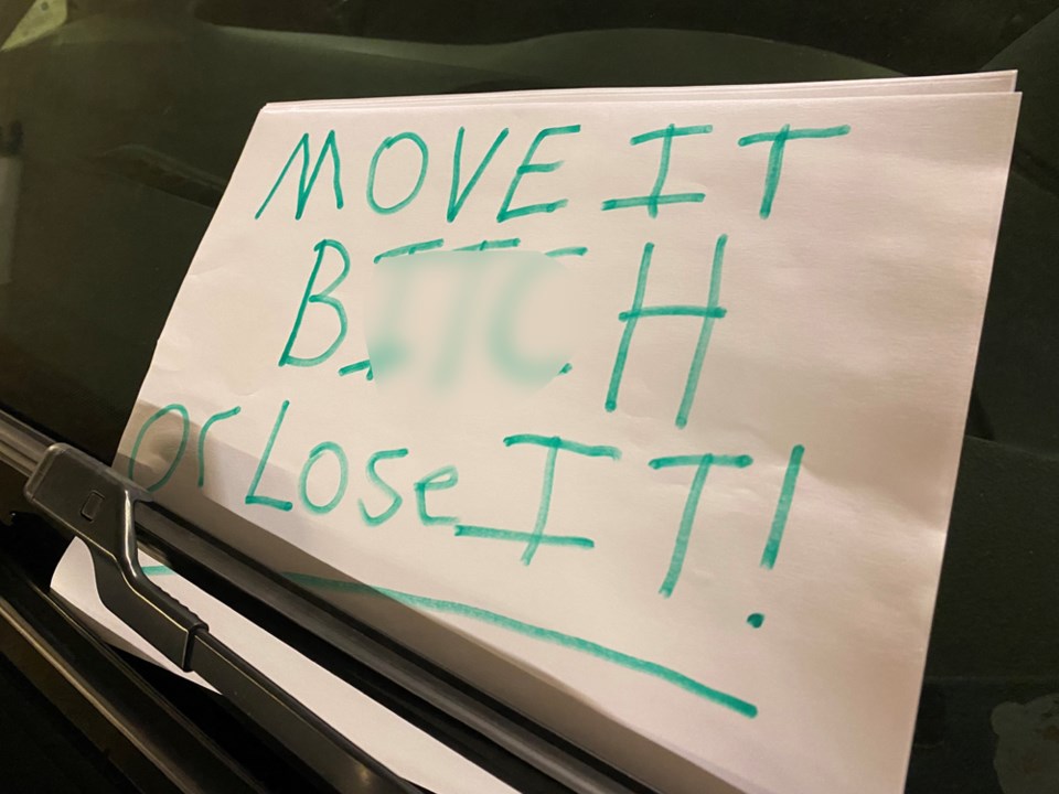 parking sign windshield nasty
