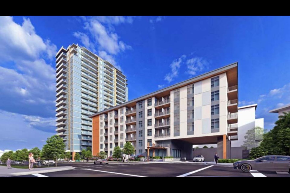 The driveway entry of the Willingdon Lands Phase 1 development in Burnaby.