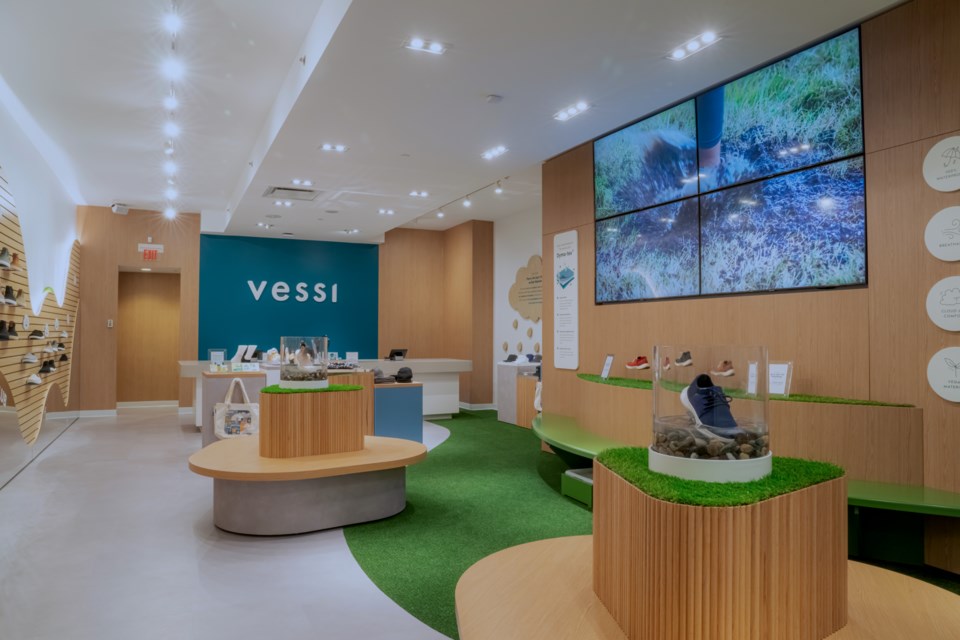 Vessi Waterproof Shoes retail store in Metropolis at Metrotown.