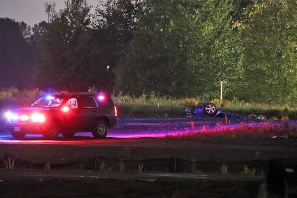 Crews responded to a crash at south end of King Edward St. in Coquitlam, B.C. Monday night at around 10:23 p.m.