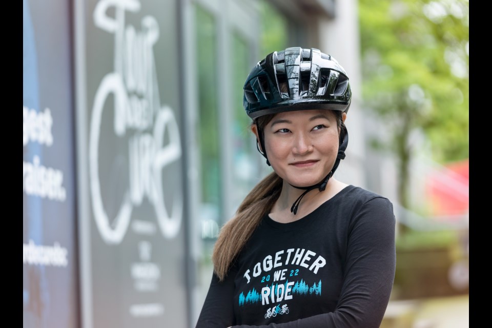 Susan Seto going the fight against cancer by cycling 100kms for Tour de Cure, organized by BC Cancer Foundation.