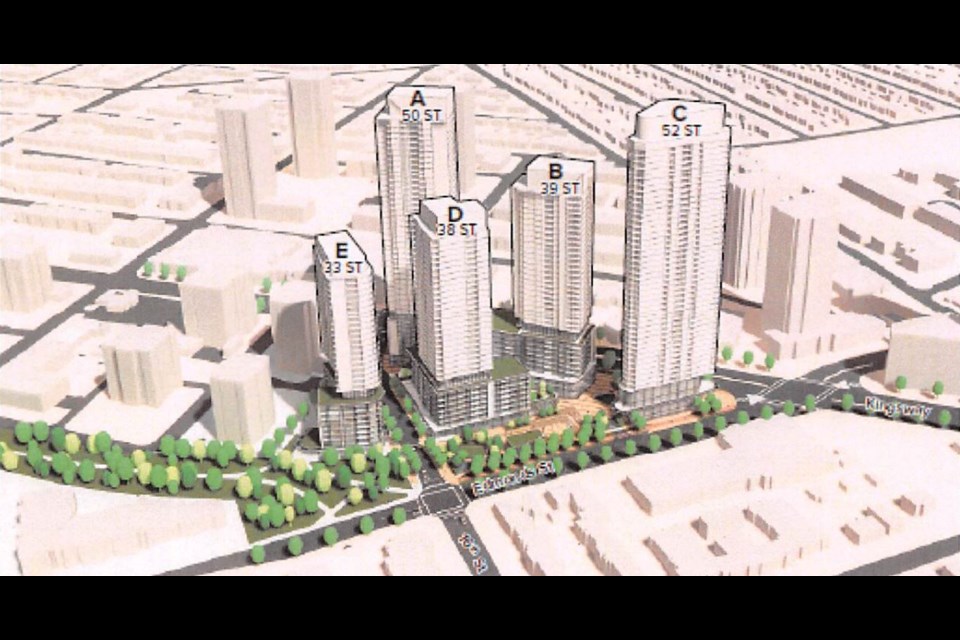 The Kingsway Edmonds master plan includes five towers between 33 and 52 storeys.