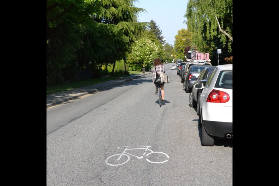 Burnaby's Edmonds area will get bikeways where cyclists and drivers share the road on low traffic streets.