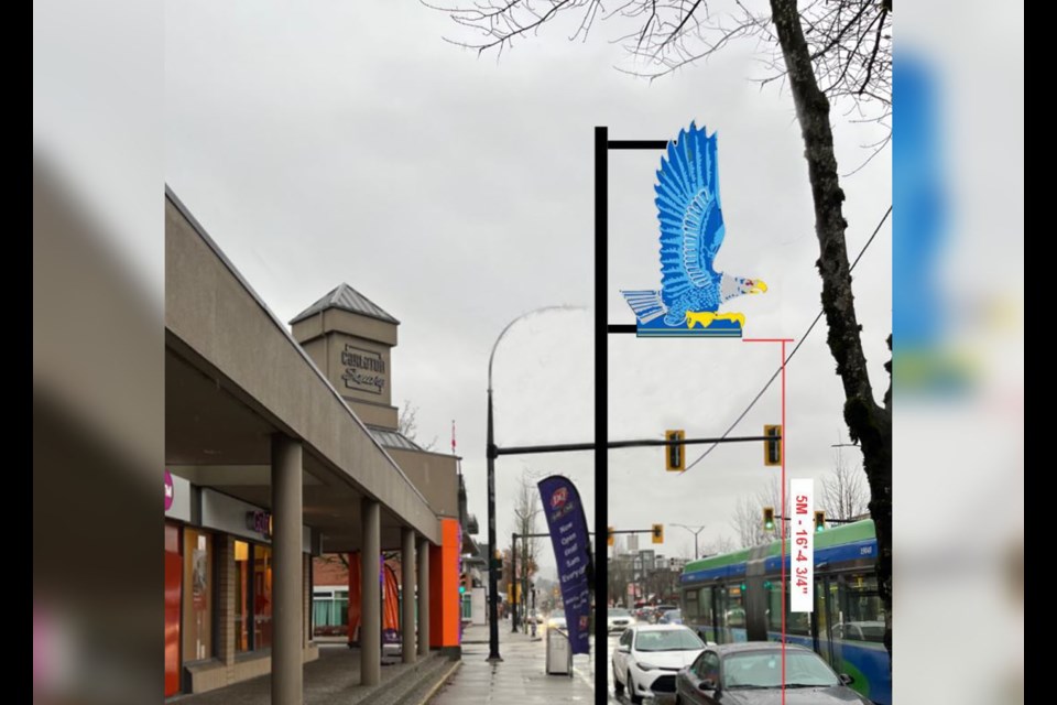 Burnaby is planning to mount a historic neon eagle sign along Hastings Street.