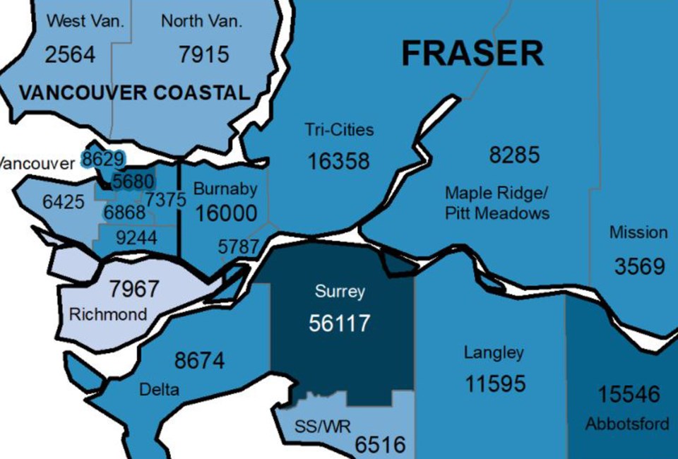 BCCDC cumulative case map February 2022