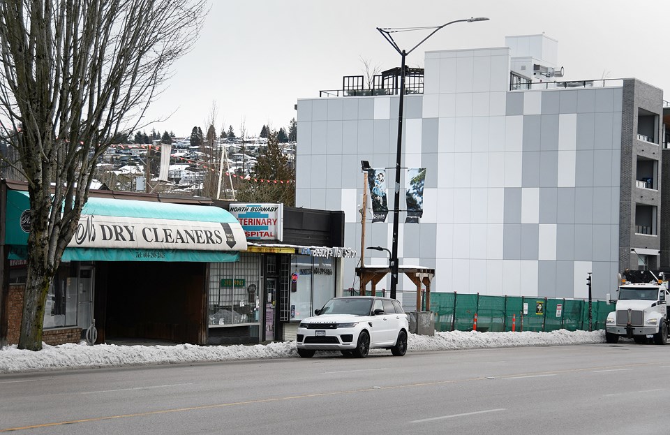 A dry-cleaning business at 4429 Hastings St. is being sued by a developer for contaminating land two doors down where it plans to build a five-storey mixed-use development. 