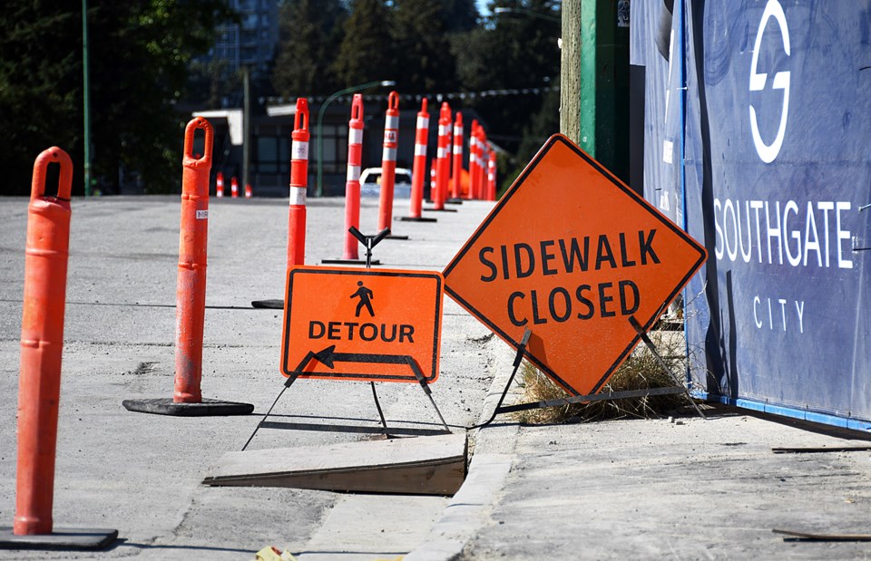 Southgate City sidewalk detour