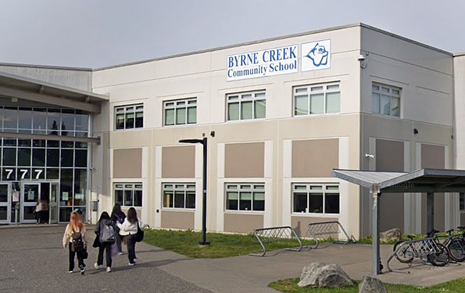 Byrne Creek Community School in Burnaby will get a new name, according to the school board chair.