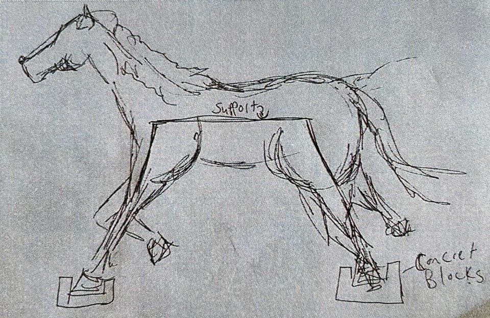 A rough sketch shows the design of an eco-sculpture approved for Cariboo Hill Secondary School. 