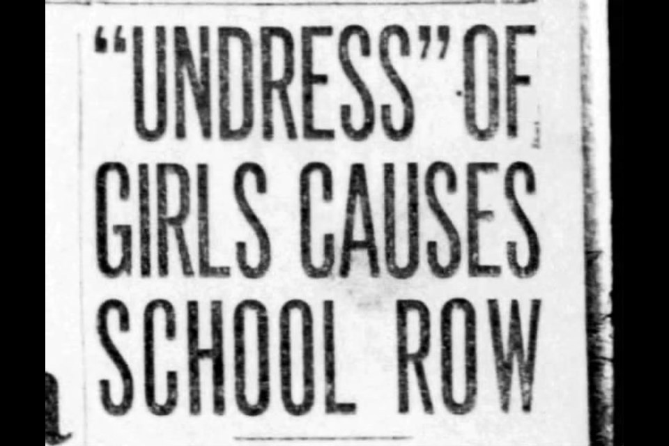 A salacious 1928 headline in The Province newspaper sparked a weeks' long media frenzy focused on a Burnaby school concert featuring two girls appearing in "Hawaiian" costumes.