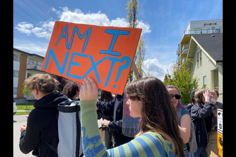 New Westminster Secondary School students held a walkout and rally on Friday, May 13 to raise awareness of sexual harassment and rape culture at the high school.