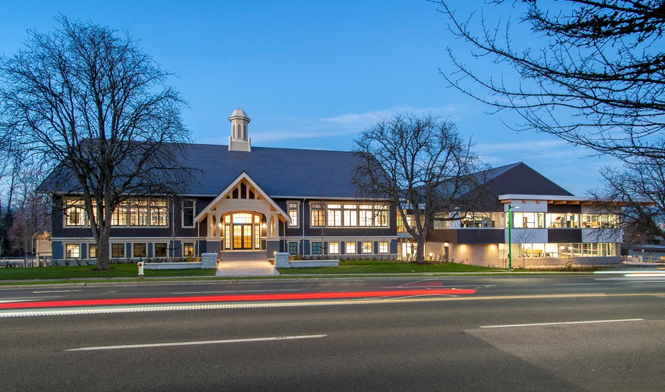 Schou Street School, built in 1914, has been restored and incorporated into a new $22M headquarters for the Burnaby school district. 