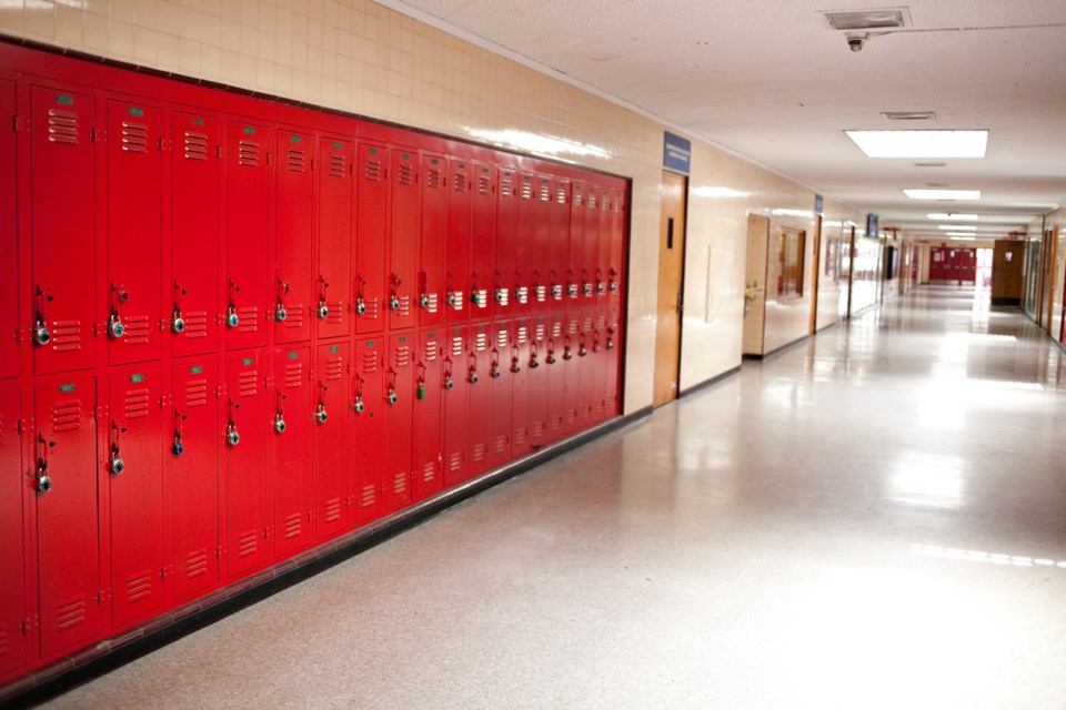 School hallway clean