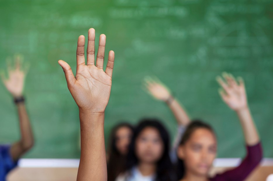 Student hand up