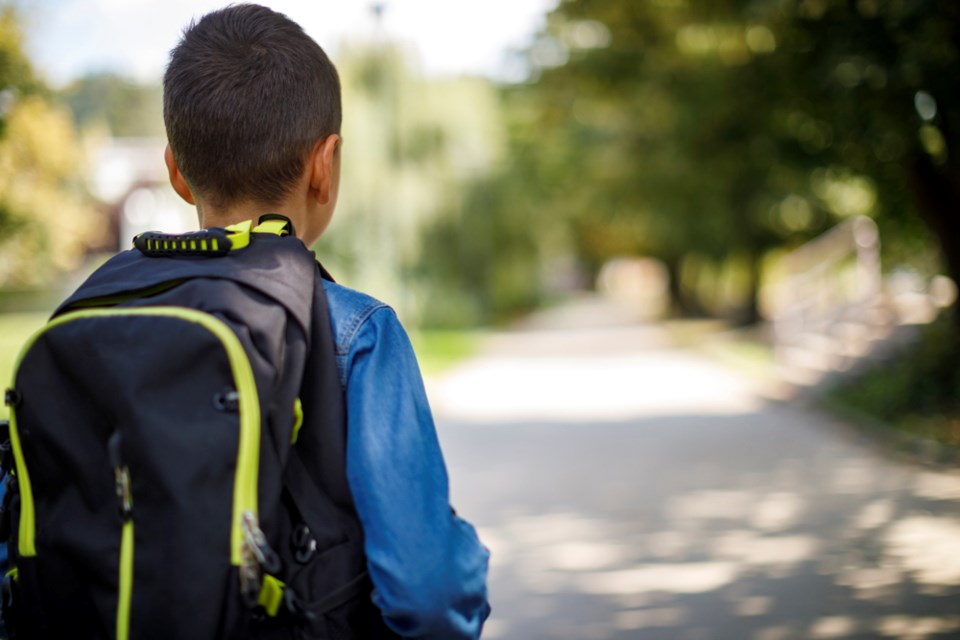 Student with backpack