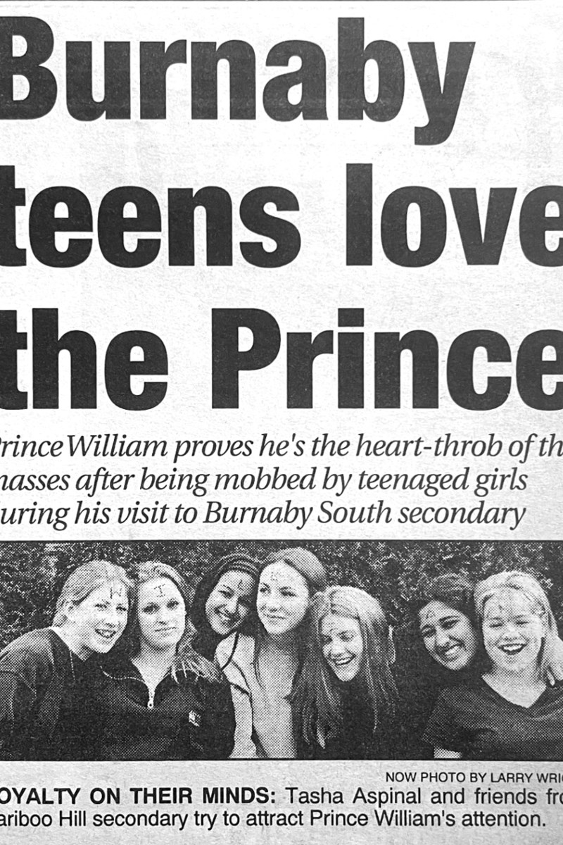 Une fille de Burnaby a séché l’école pour craquer pour l’adolescent Prince William