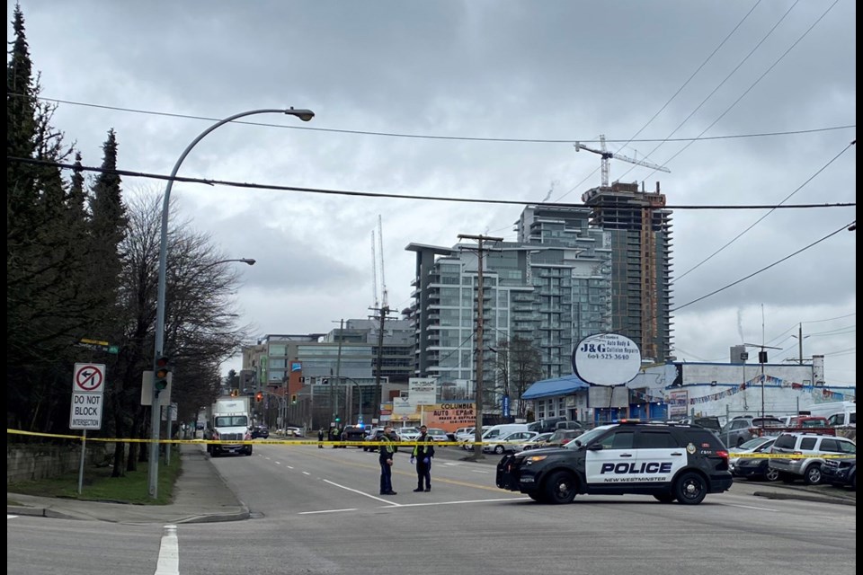 The New Westminster Police Department closed portions of East Columbia Street after an Sunday afternoon incident in the 100-block, between Cumberland (pictured) and Strand Avenue.