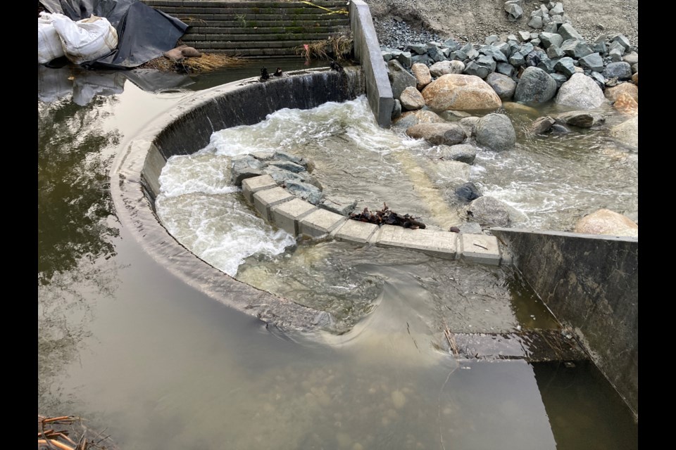 The Guichon Creek spillway at BCIT now.