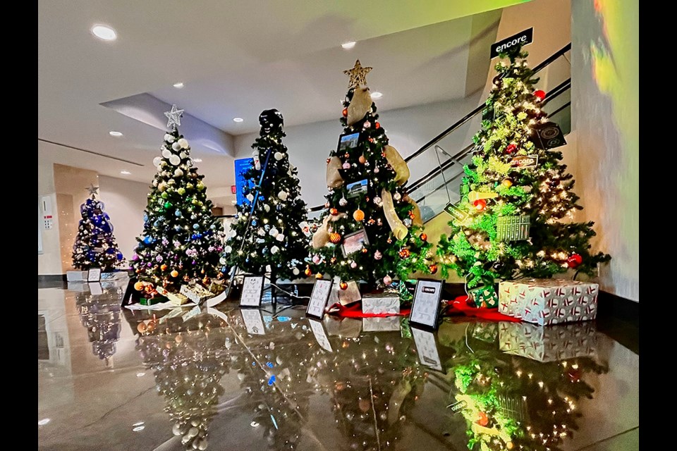 The Festival of Trees benefitting School District 41 (SD41) and Backpack Buddies are on display at the Hilton Vancouver Metrotown in Burnaby until Jan. 3, 2024