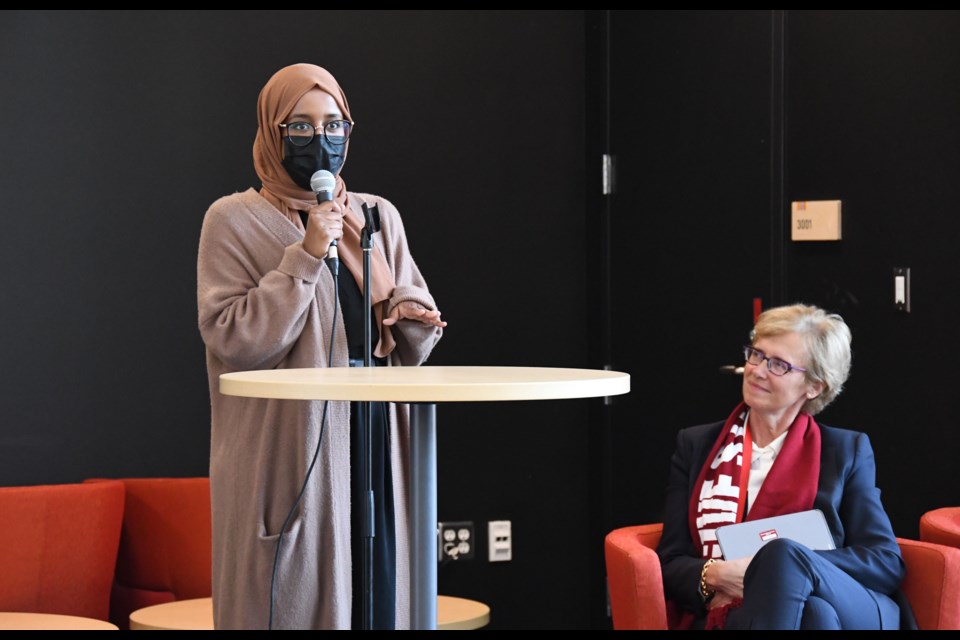 SFU alumna and former Simon Fraser Student Society president, Osob Mohamed, speaks on the approval of the SFU gondola project.