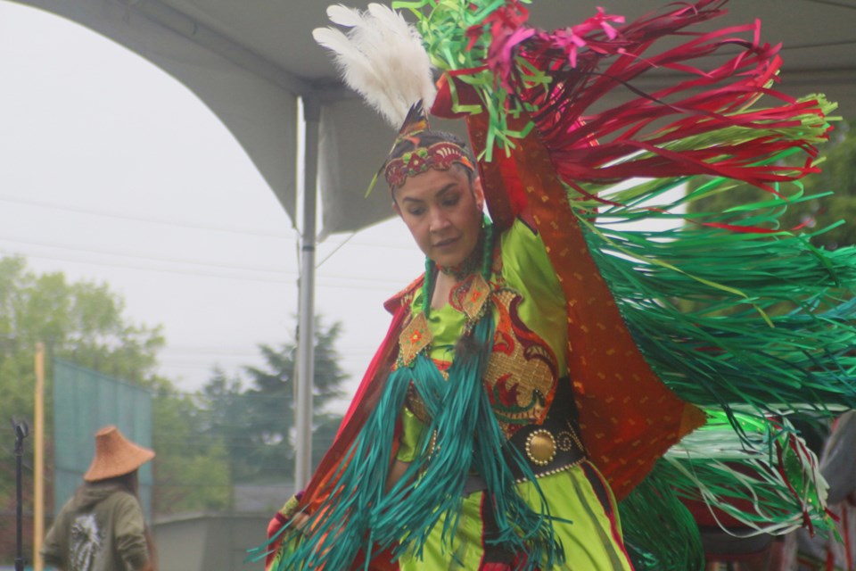 Shyama-Priya performs the women's fancy shawl dance.