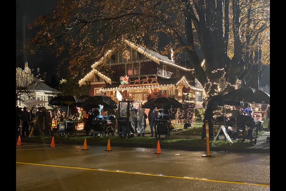 A house on Sixth Avenue was decorated to the hilt for Christmas in November for filming of Love Hard, a romantic comedy from Netflix. 