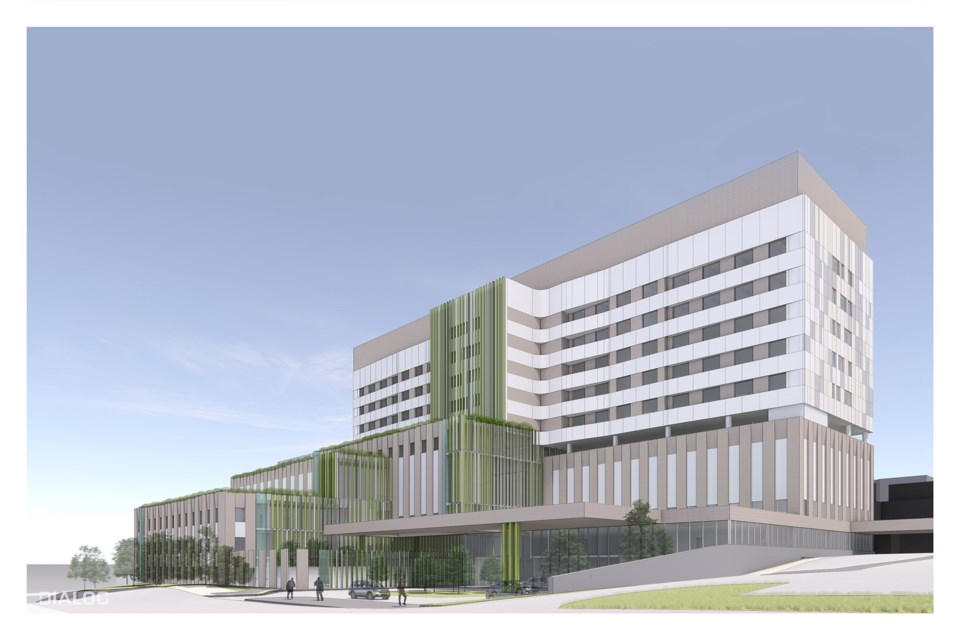 A rendering of the BC Cancer - Burnaby McCarthy Centre at Burnaby Hospital.