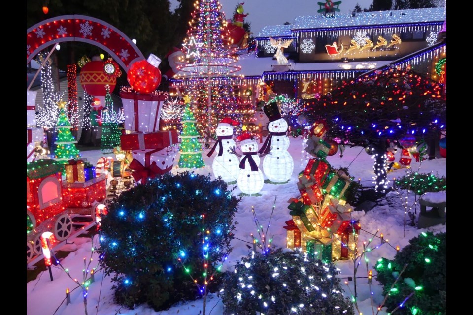 The DuPlessis family home at 8222 Burnlake Dr. in Burnaby is a holiday wonderland of lights, ornaments and whimsy.