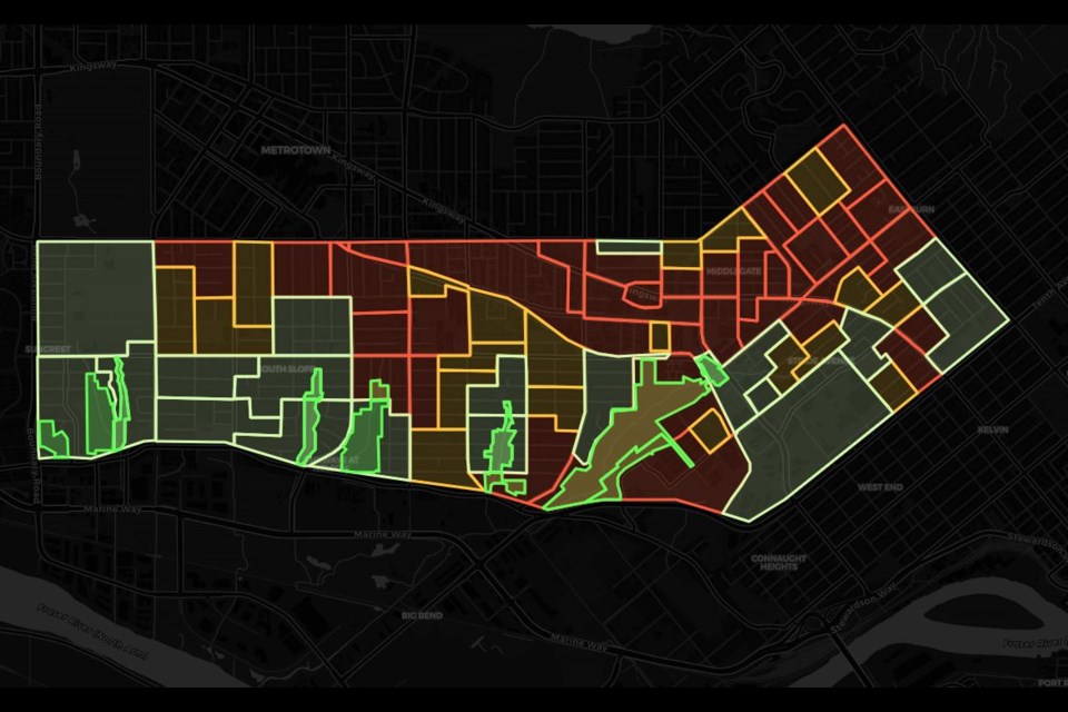 This map features data of the sounds of South Burnaby, recorded by resident Thierry Haddad.