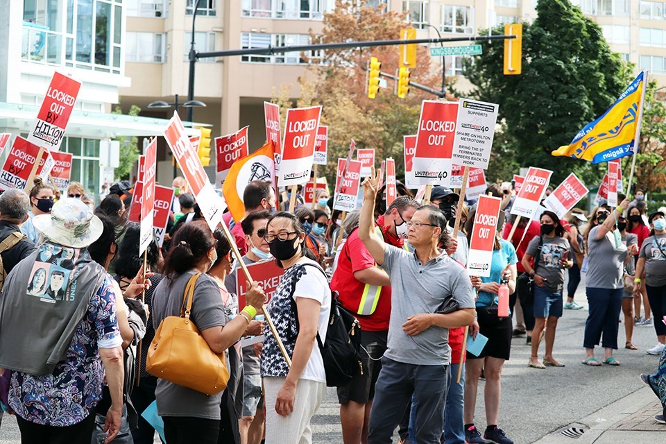 Hilton Metrotown rally August 2021