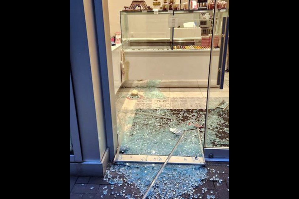 A photo posted on the Mon Paris Instagram shows damage done to the bakery during a break-in early Monday morning. 
