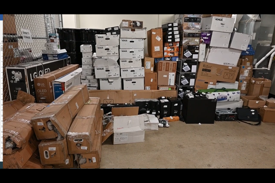 Burnaby RCMP seized several stolen items taken from break-ins at high-end homes under construction in 2022 and 2023.