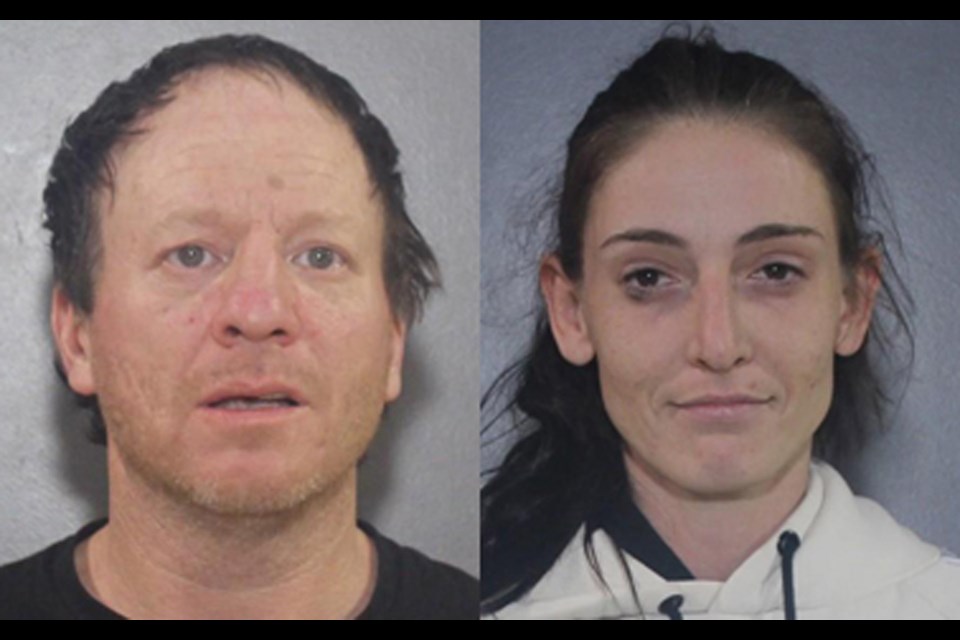 Jamey McIntyre, 45, and Ashley Heide, 33, are wanted in relation to a February 2022 break-in and theft of 'four full shipping containers' in Burnaby.